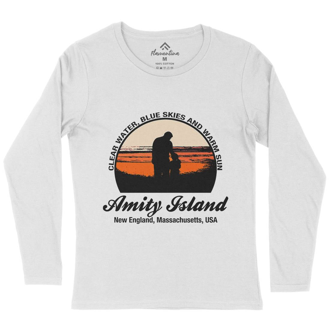 Amity Island Womens Long Sleeve T-Shirt Horror D425
