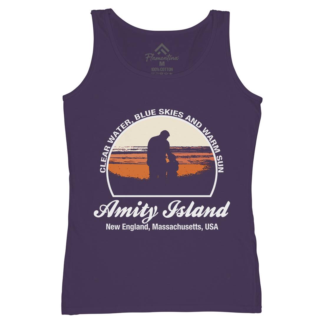 Amity Island Womens Organic Tank Top Vest Horror D425