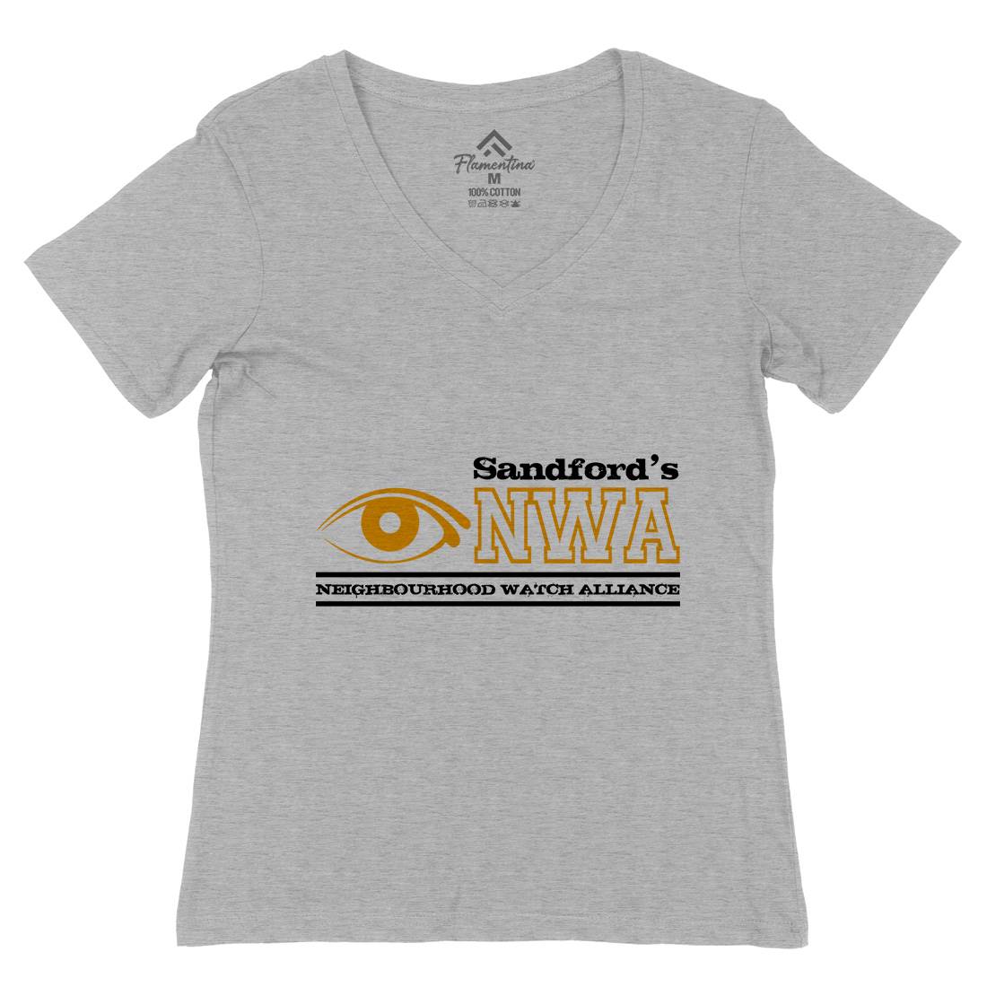 Nwa Womens Organic V-Neck T-Shirt Retro D426