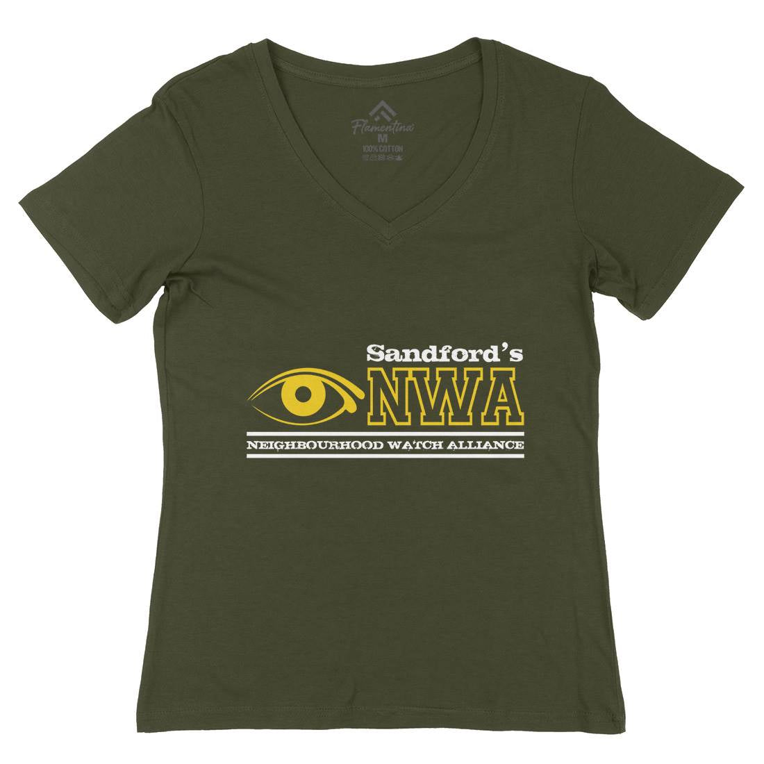 Nwa Womens Organic V-Neck T-Shirt Retro D426