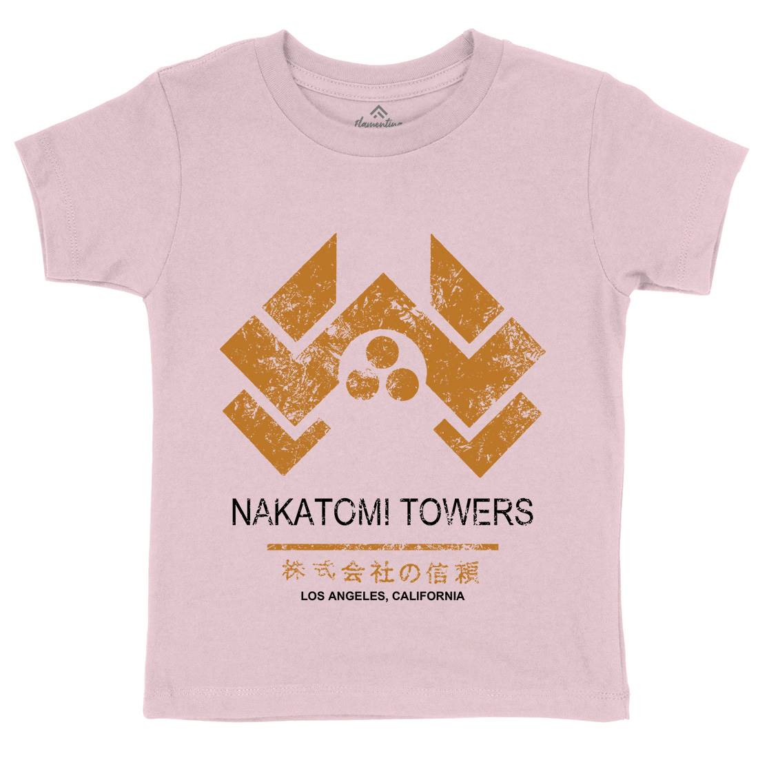 Nakatomi Tower Kids Organic Crew Neck T-Shirt Retro D430