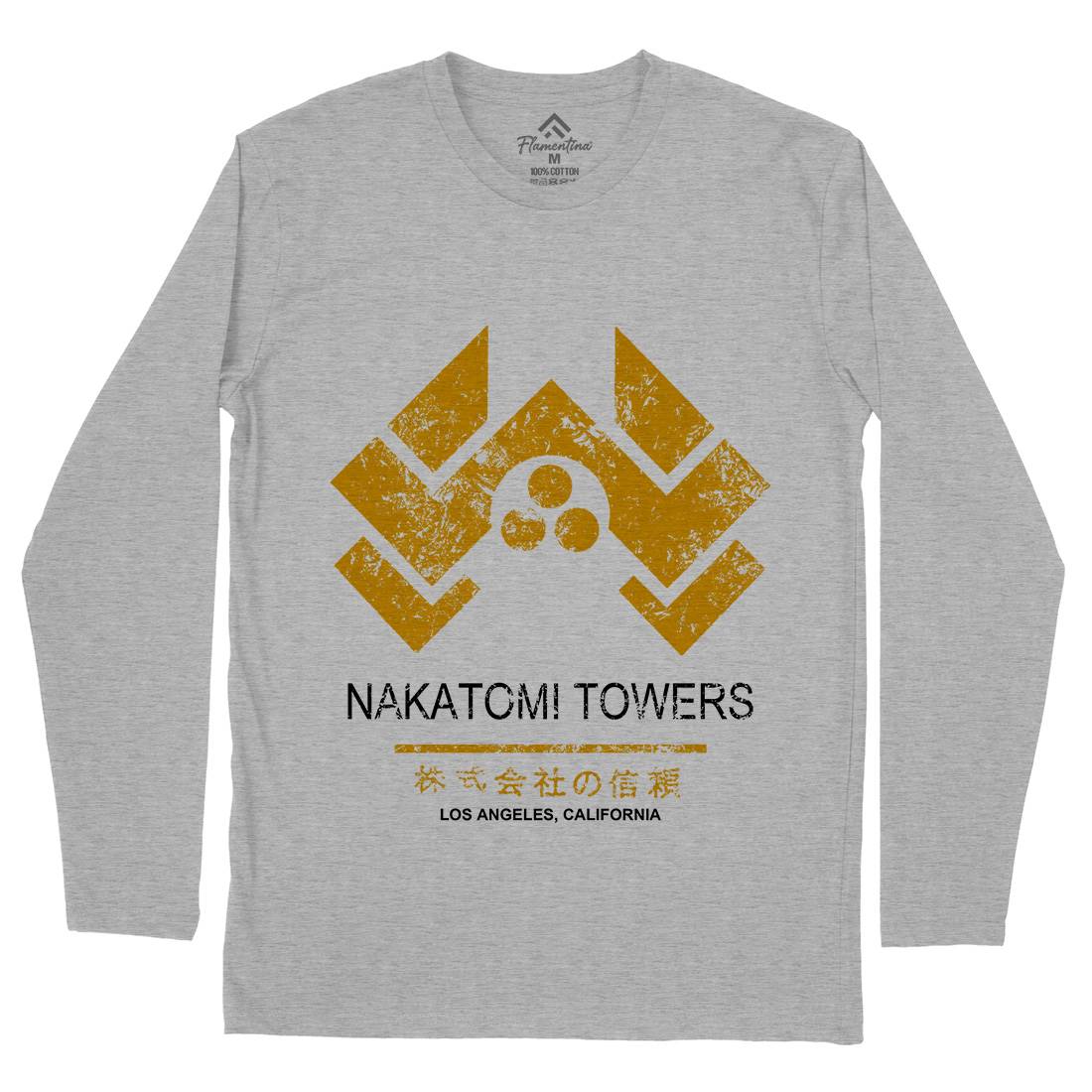 Nakatomi Tower Mens Long Sleeve T-Shirt Retro D430