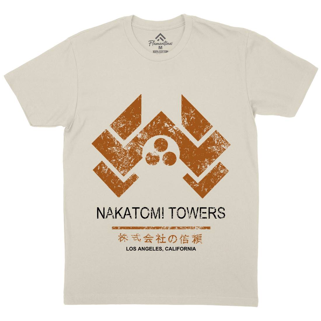 Nakatomi Tower Mens Organic Crew Neck T-Shirt Retro D430