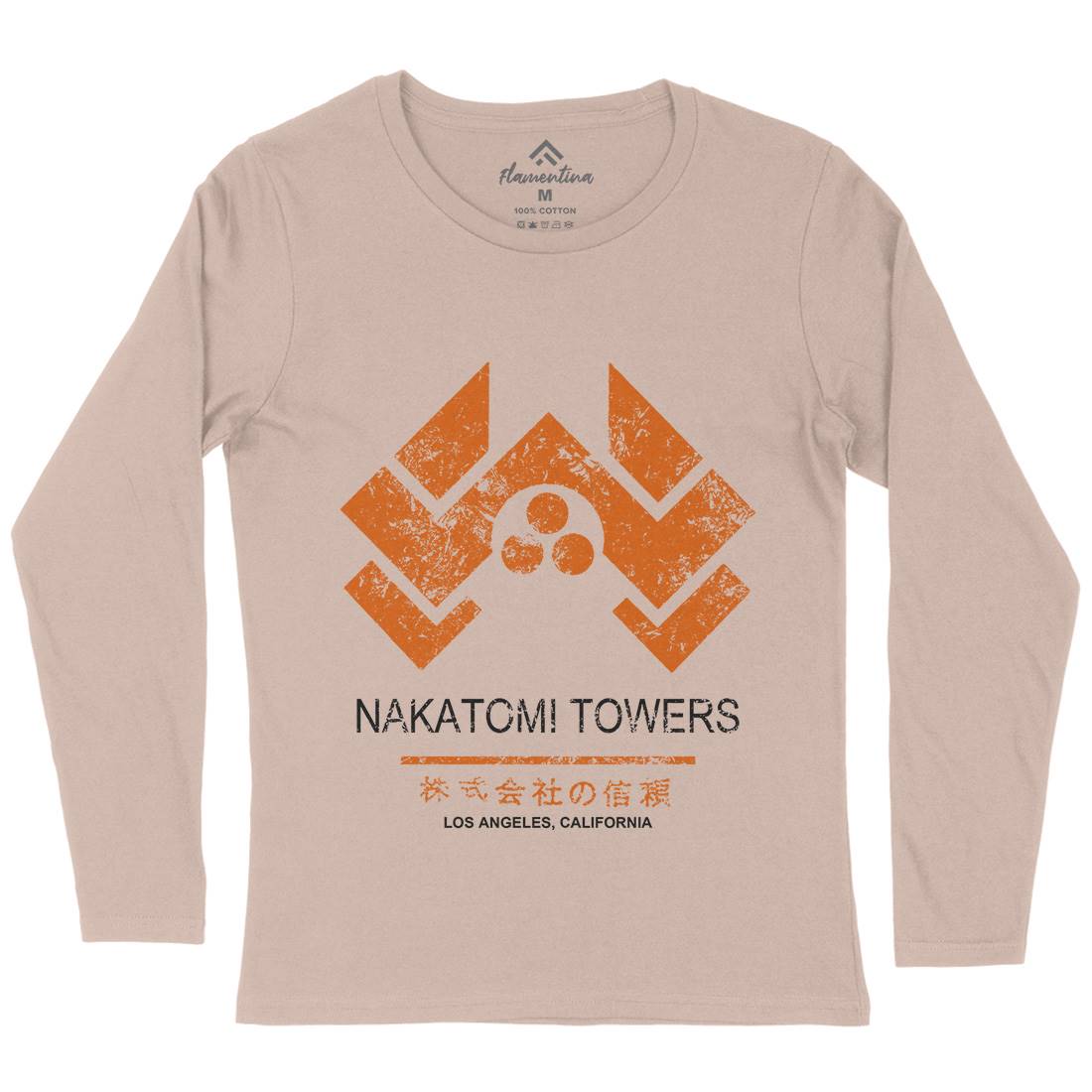 Nakatomi Tower Womens Long Sleeve T-Shirt Retro D430