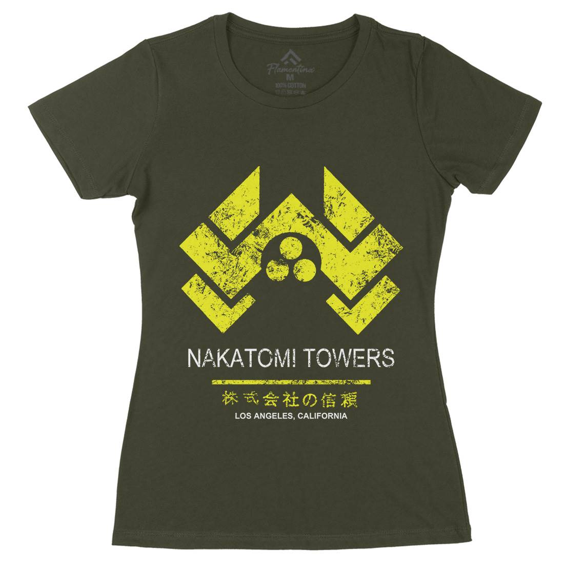 Nakatomi Tower Womens Organic Crew Neck T-Shirt Retro D430