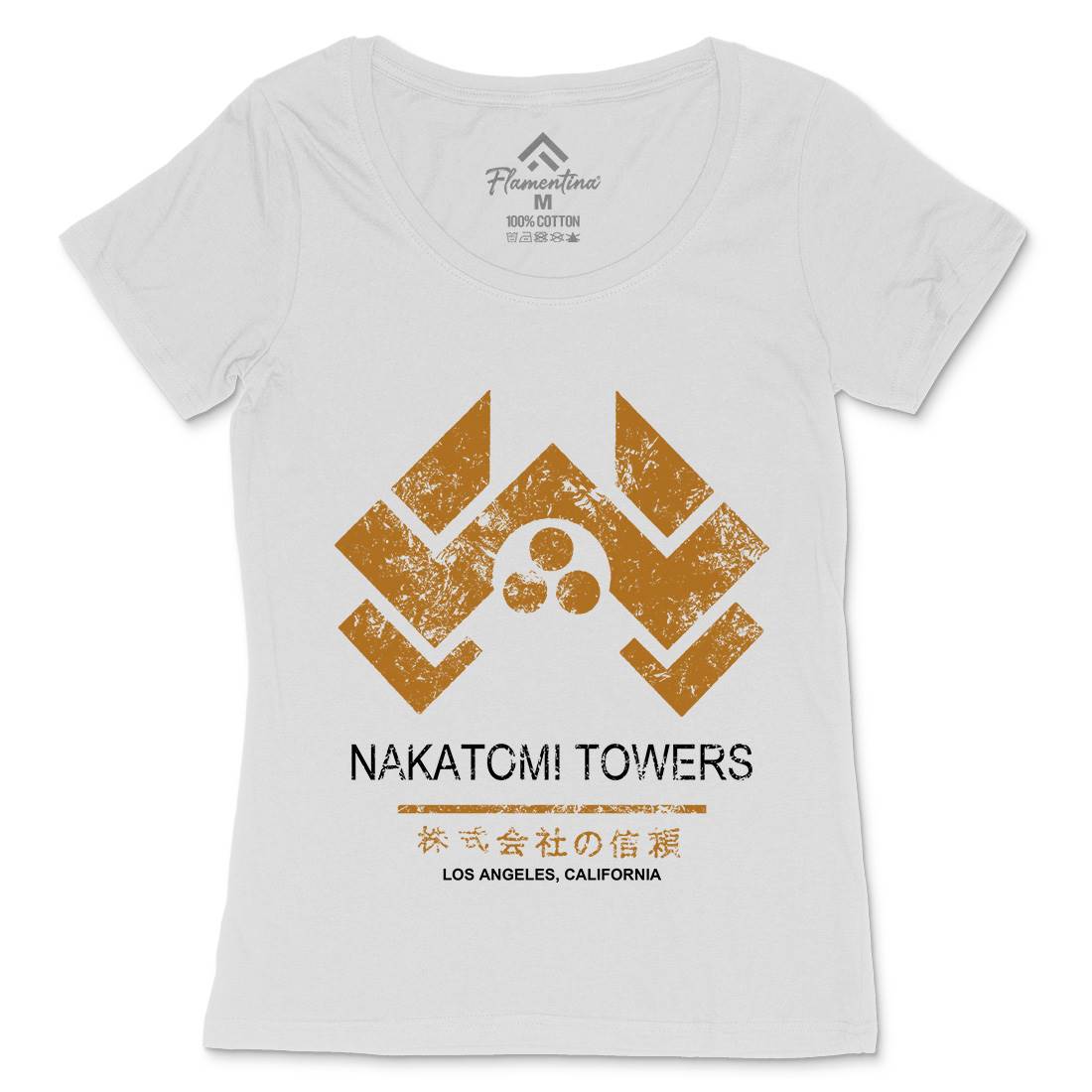 Nakatomi Tower Womens Scoop Neck T-Shirt Retro D430