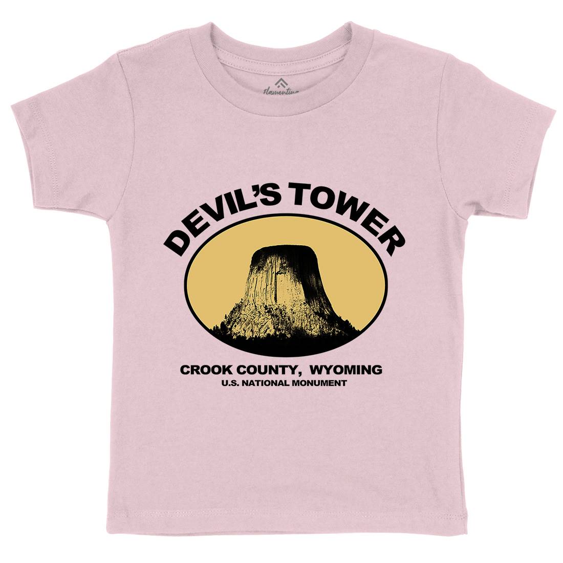 Devils Tower Kids Crew Neck T-Shirt Space D431