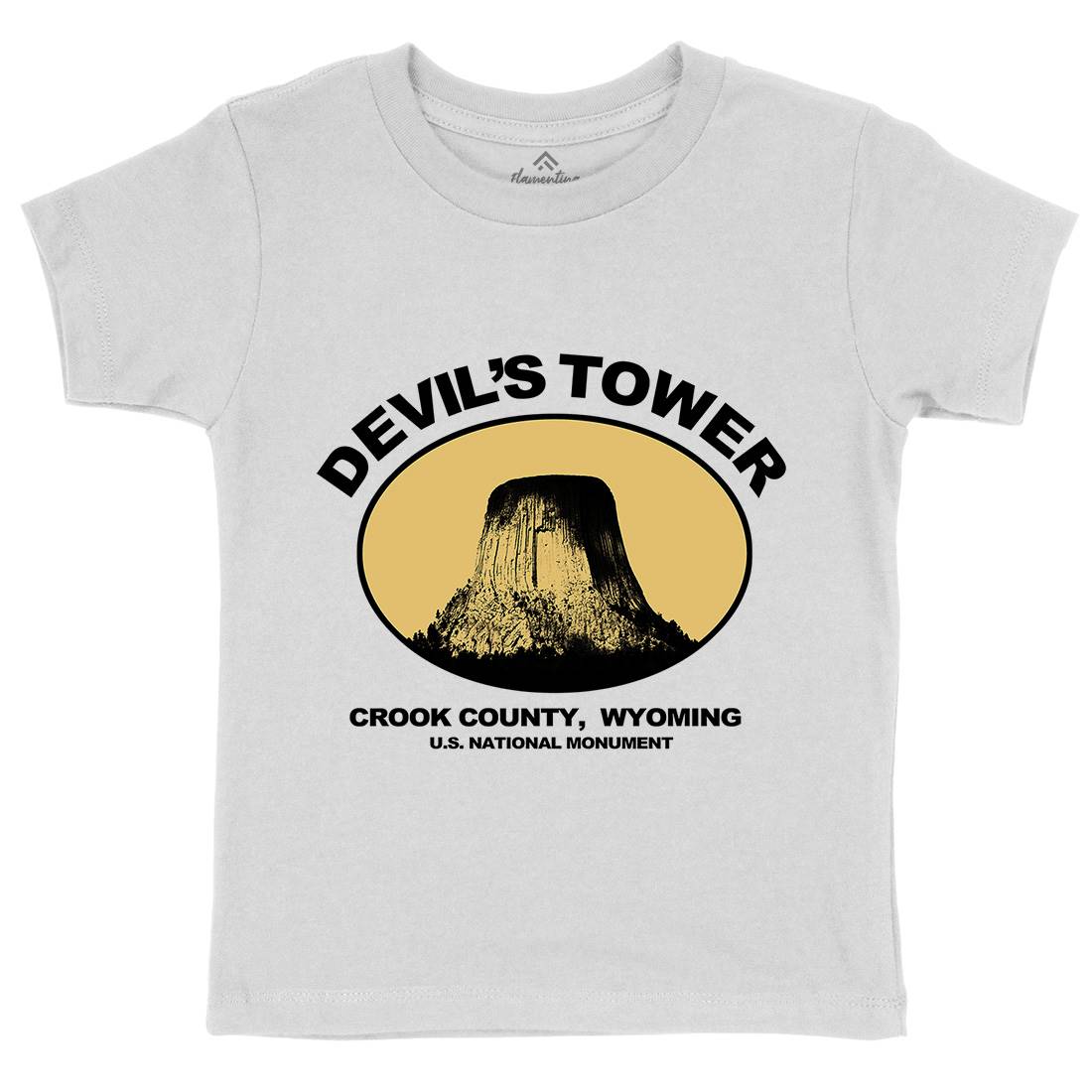 Devils Tower Kids Organic Crew Neck T-Shirt Space D431