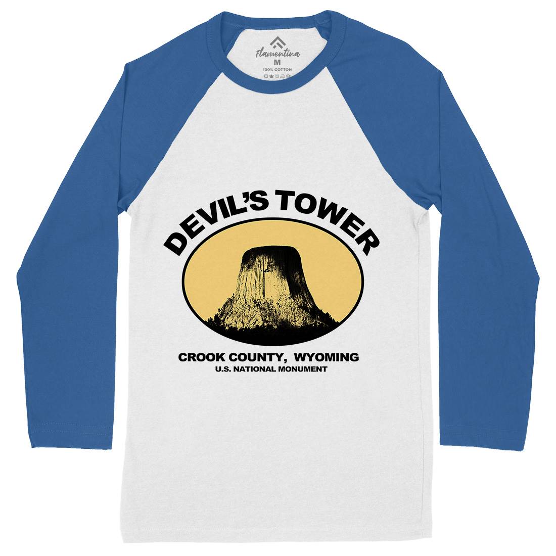 Devils Tower Mens Long Sleeve Baseball T-Shirt Space D431