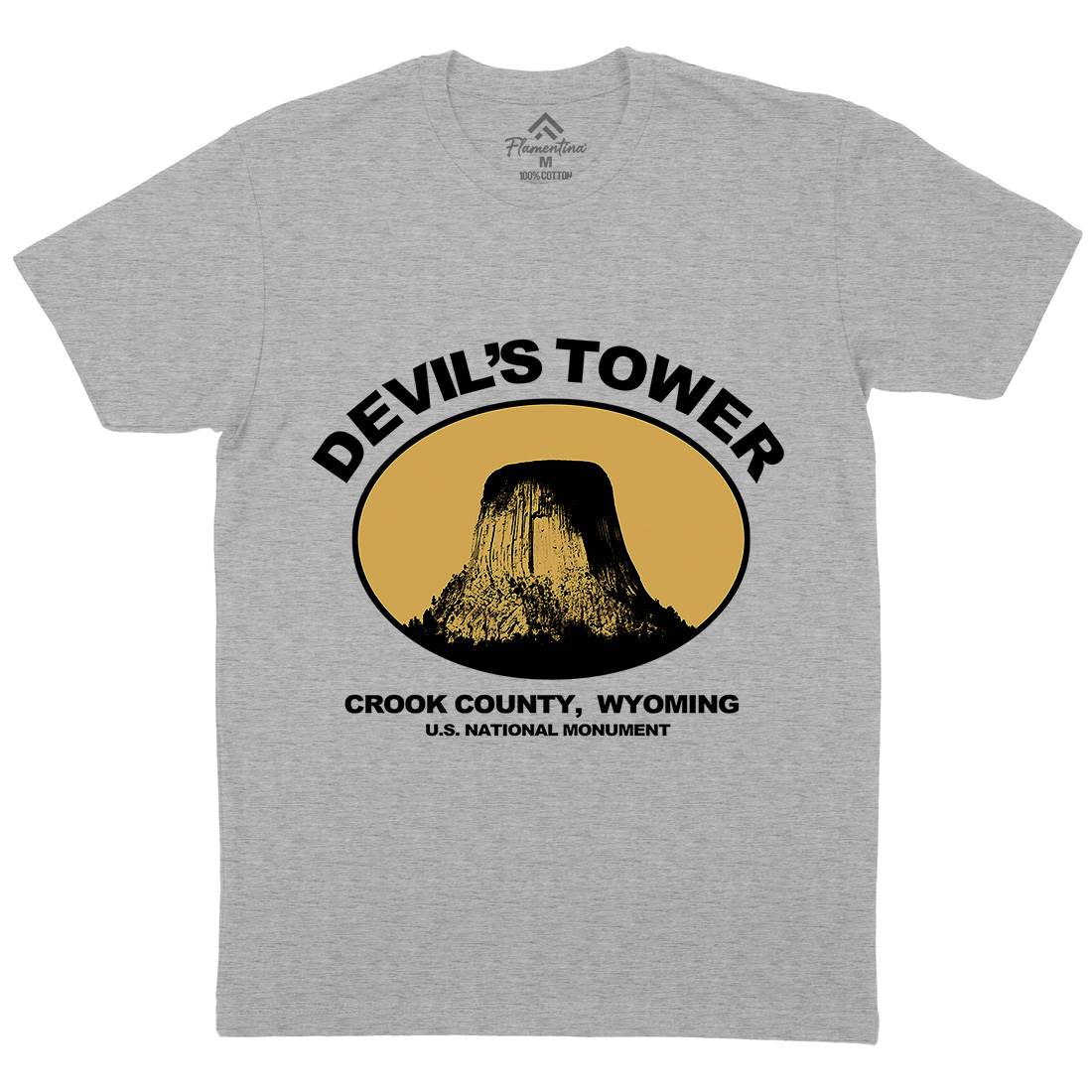 Devils Tower Mens Organic Crew Neck T-Shirt Space D431