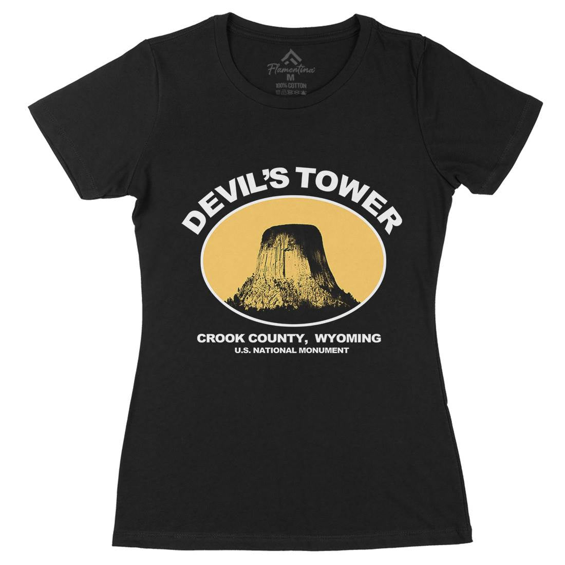 Devils Tower Womens Organic Crew Neck T-Shirt Space D431
