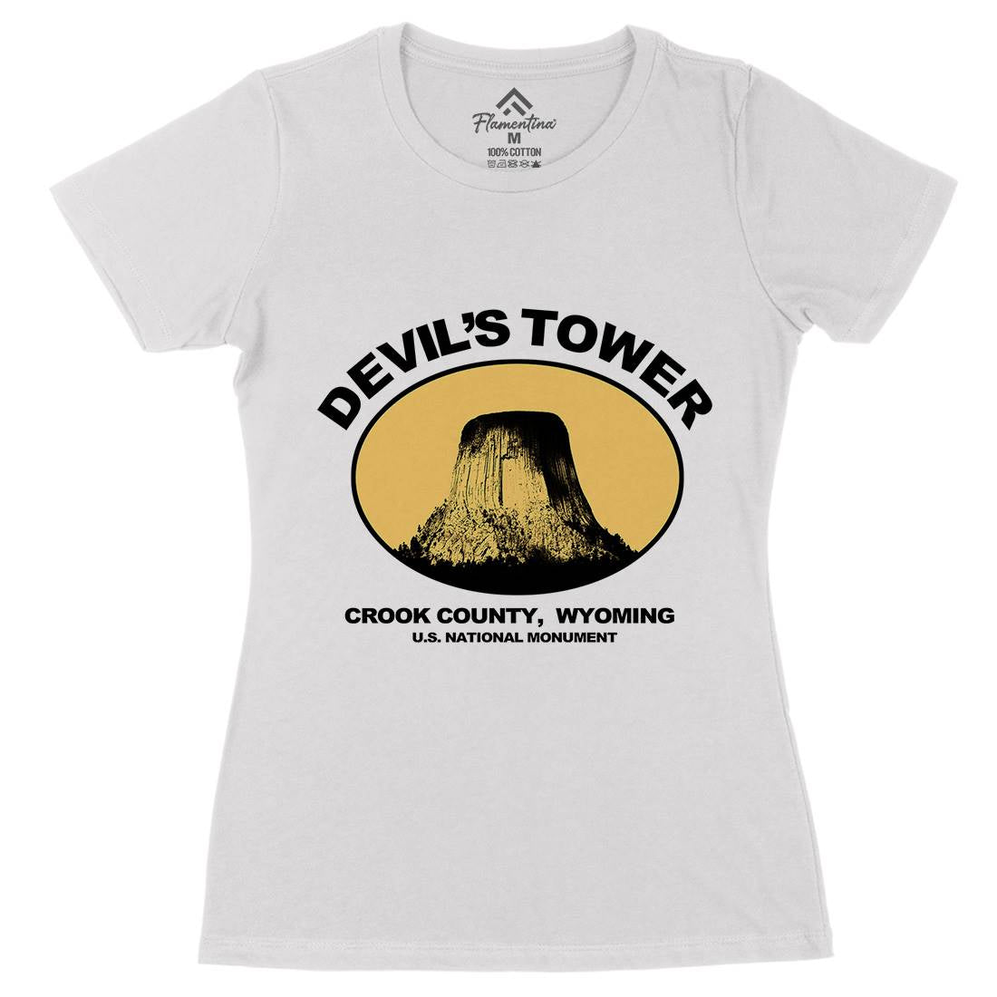 Devils Tower Womens Organic Crew Neck T-Shirt Space D431