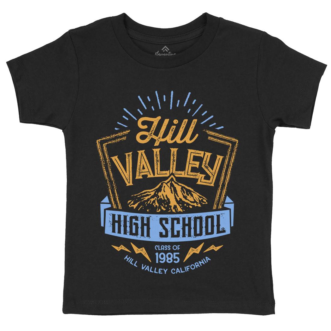 Hill Valley Kids Organic Crew Neck T-Shirt Space D432