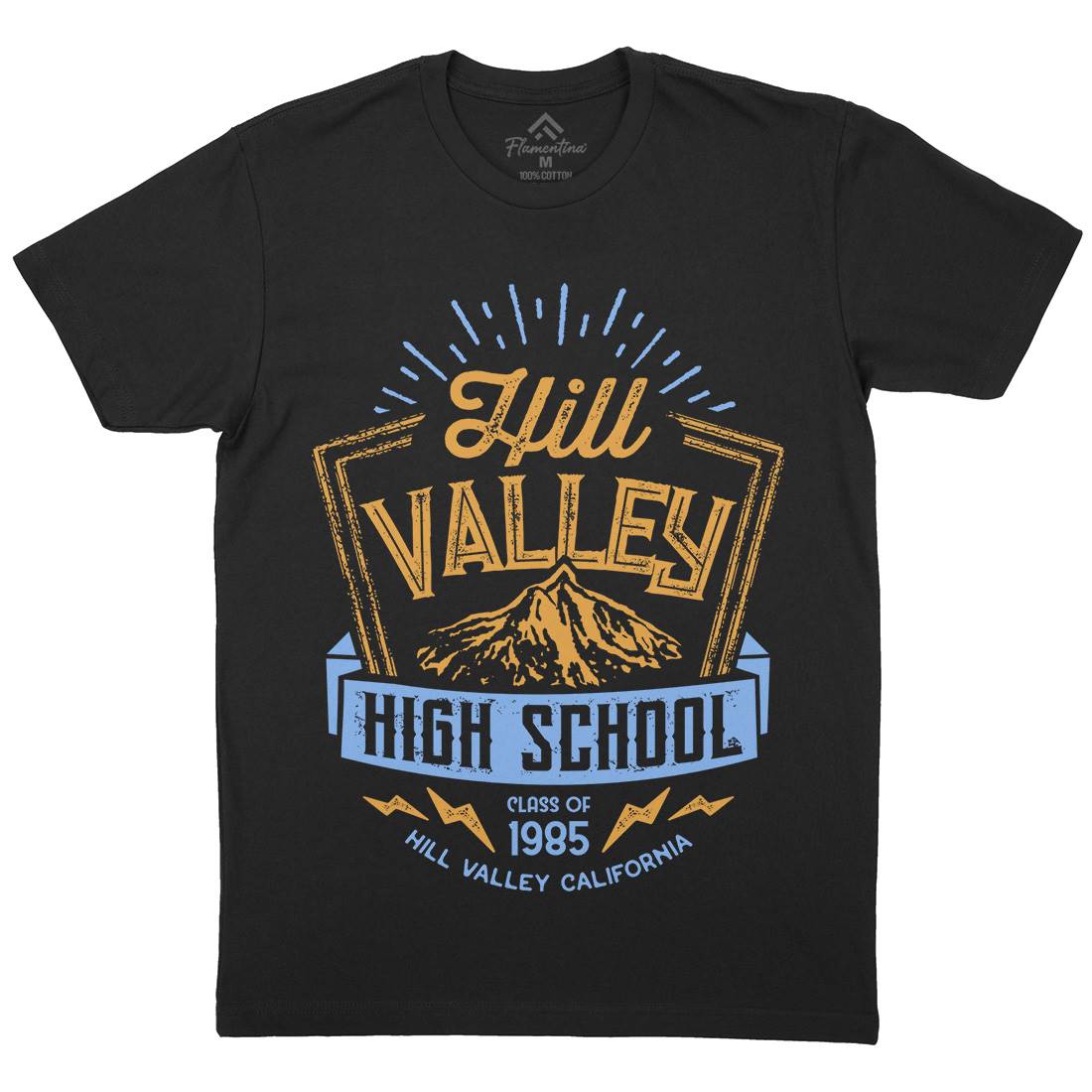 Hill Valley Mens Organic Crew Neck T-Shirt Space D432