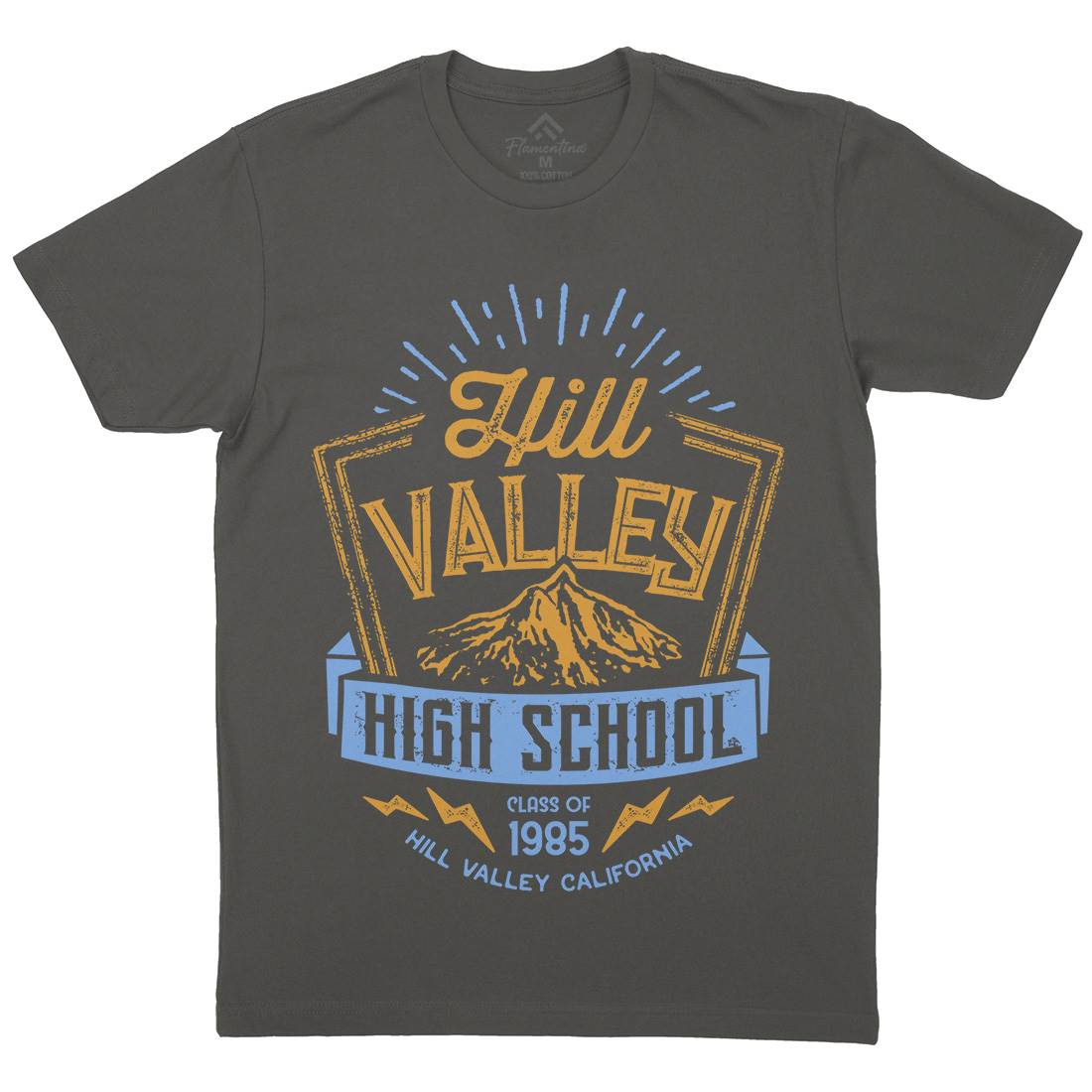 Hill Valley Mens Crew Neck T-Shirt Space D432