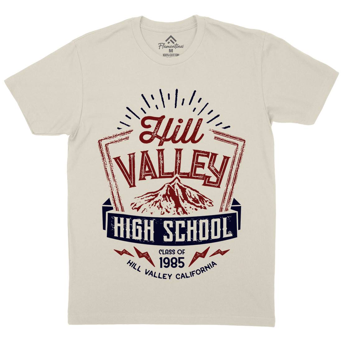 Hill Valley Mens Organic Crew Neck T-Shirt Space D432