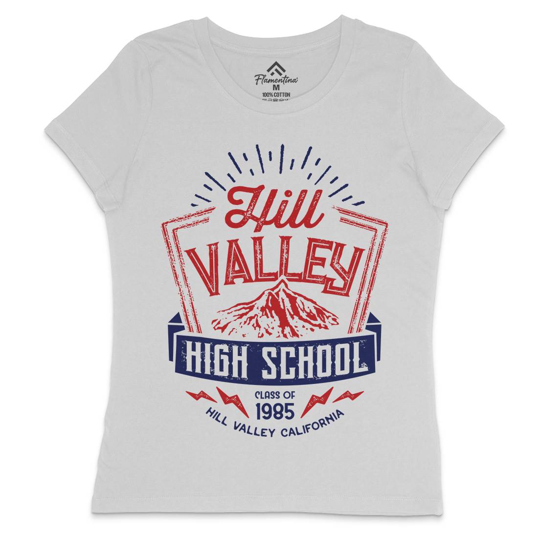 Hill Valley Womens Crew Neck T-Shirt Space D432