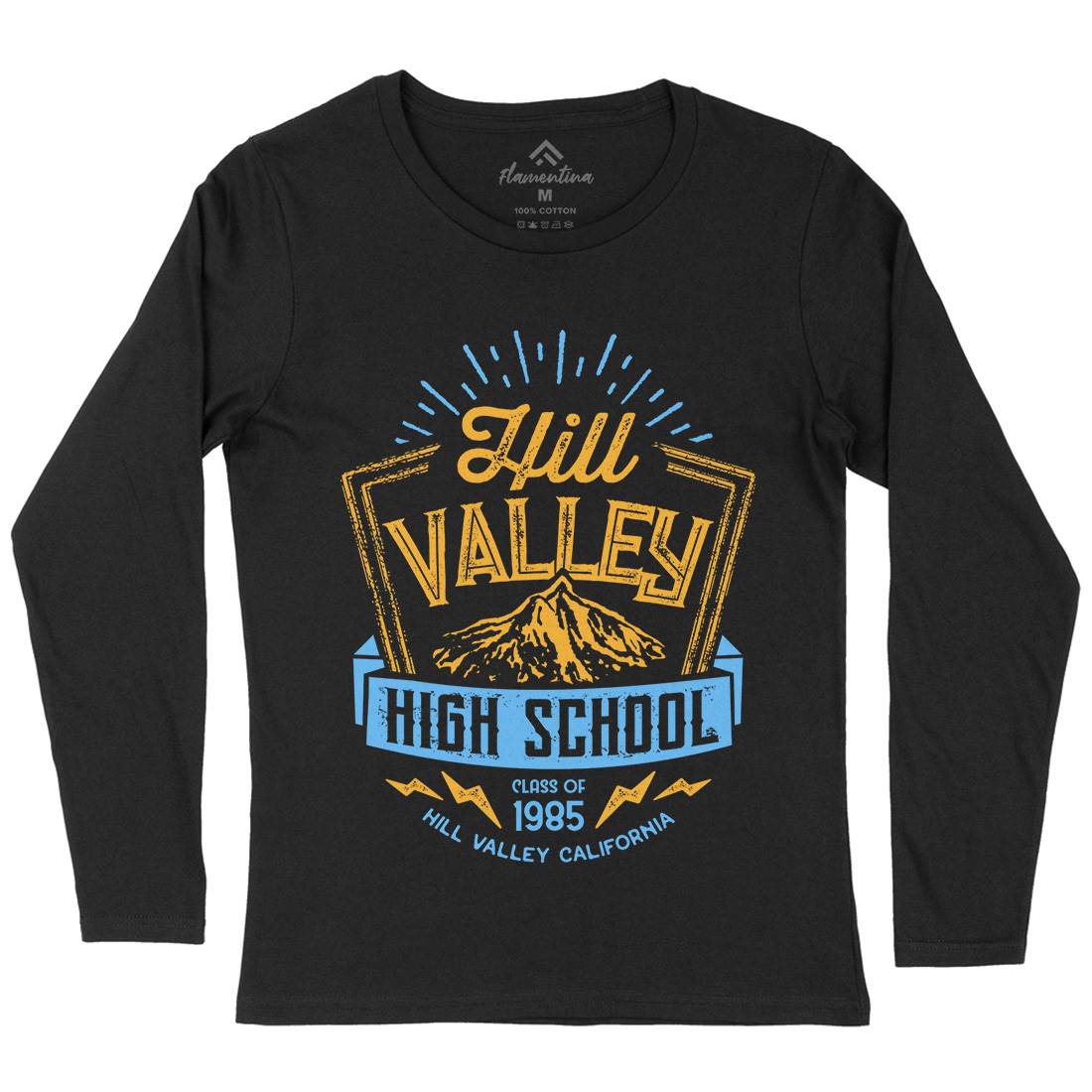 Hill Valley Womens Long Sleeve T-Shirt Space D432