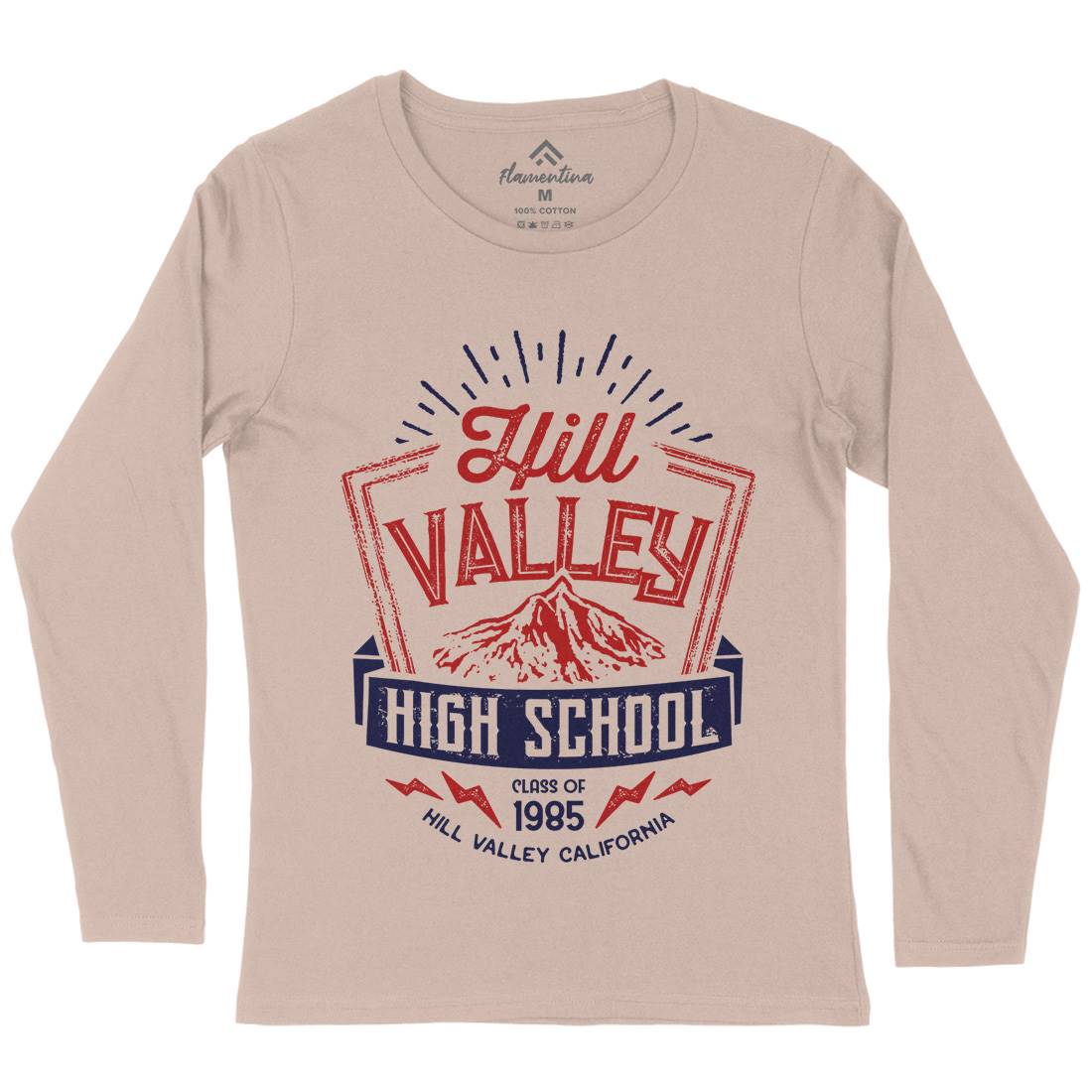 Hill Valley Womens Long Sleeve T-Shirt Space D432