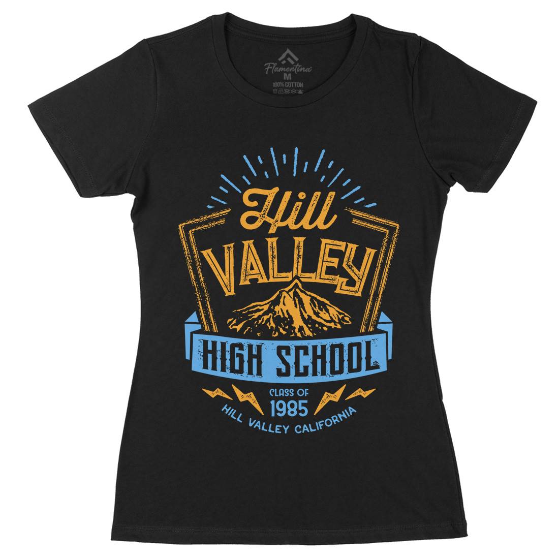 Hill Valley Womens Organic Crew Neck T-Shirt Space D432