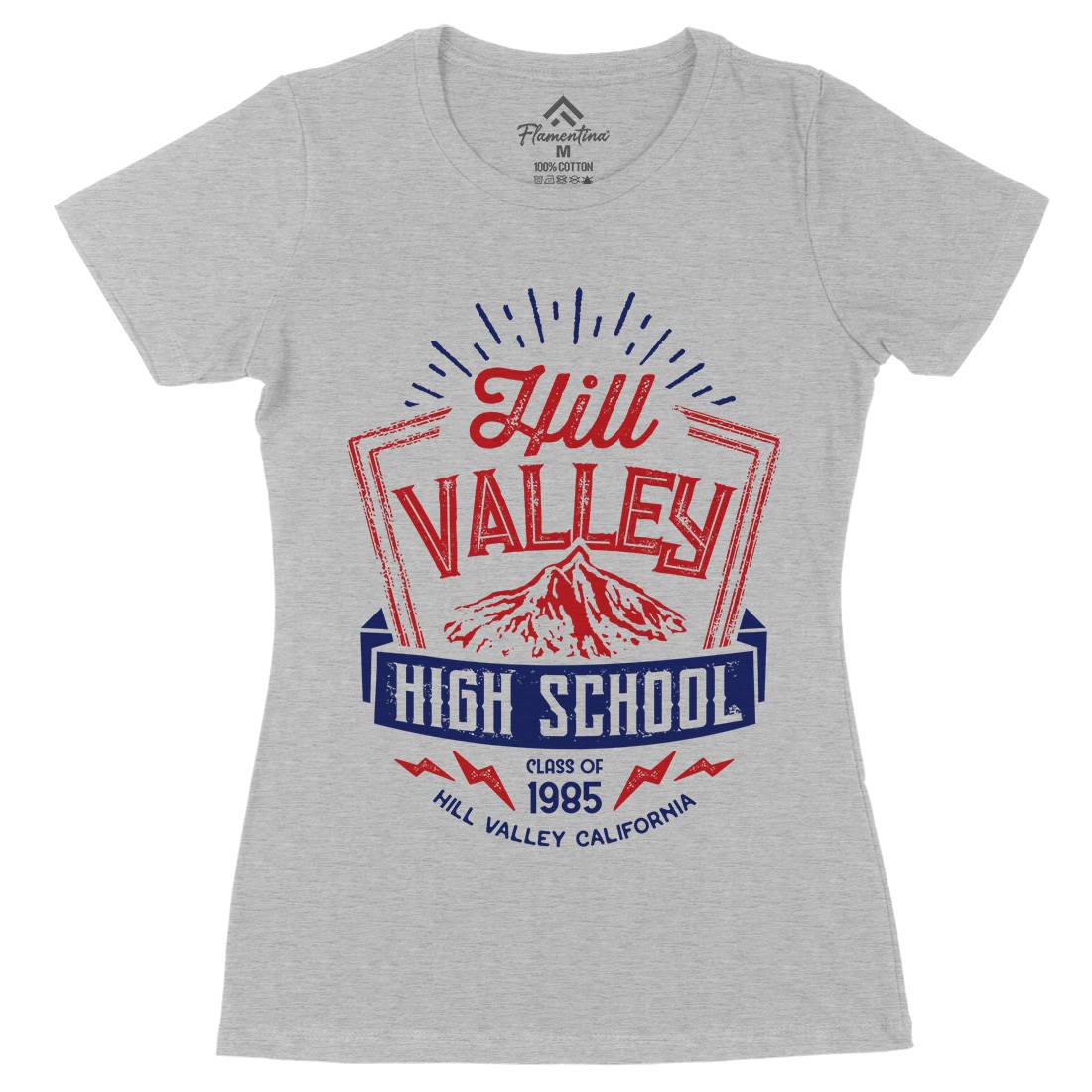 Hill Valley Womens Organic Crew Neck T-Shirt Space D432