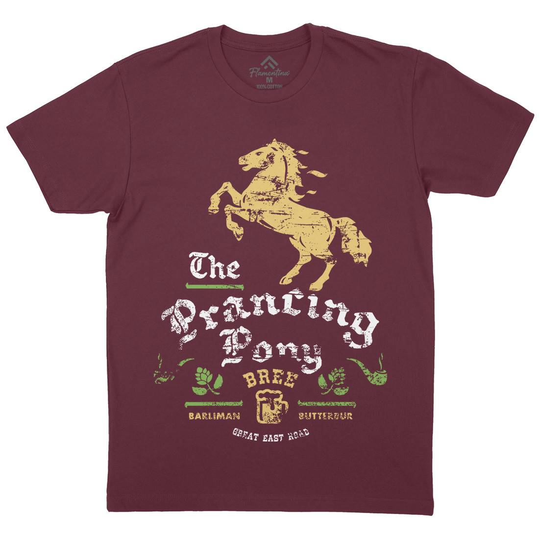 Prancing Pony Mens Crew Neck T-Shirt Drinks D433
