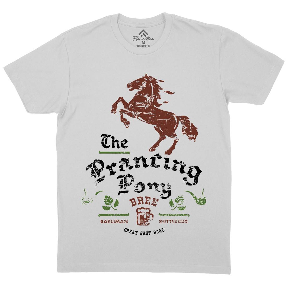 Prancing Pony Mens Crew Neck T-Shirt Drinks D433
