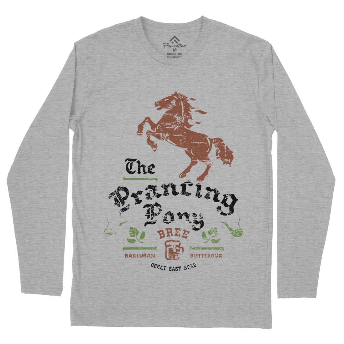 Prancing Pony Mens Long Sleeve T-Shirt Drinks D433