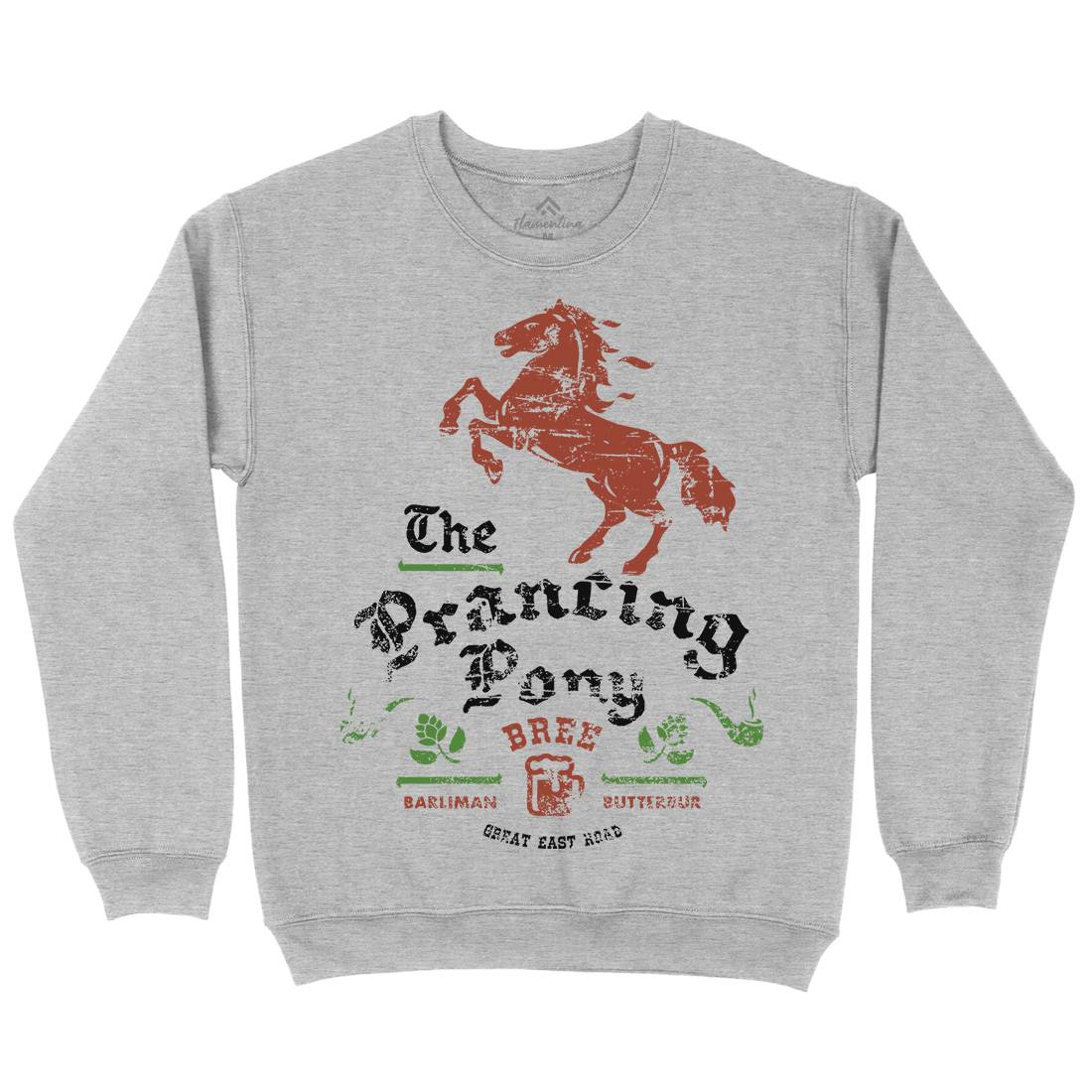 Prancing Pony Mens Crew Neck Sweatshirt Drinks D433