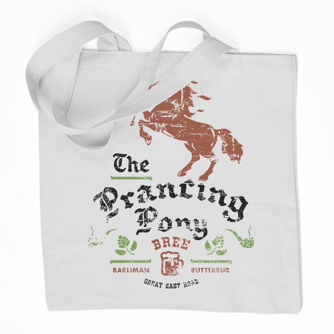 Prancing Pony Organic Premium Cotton Tote Bag Drinks D433