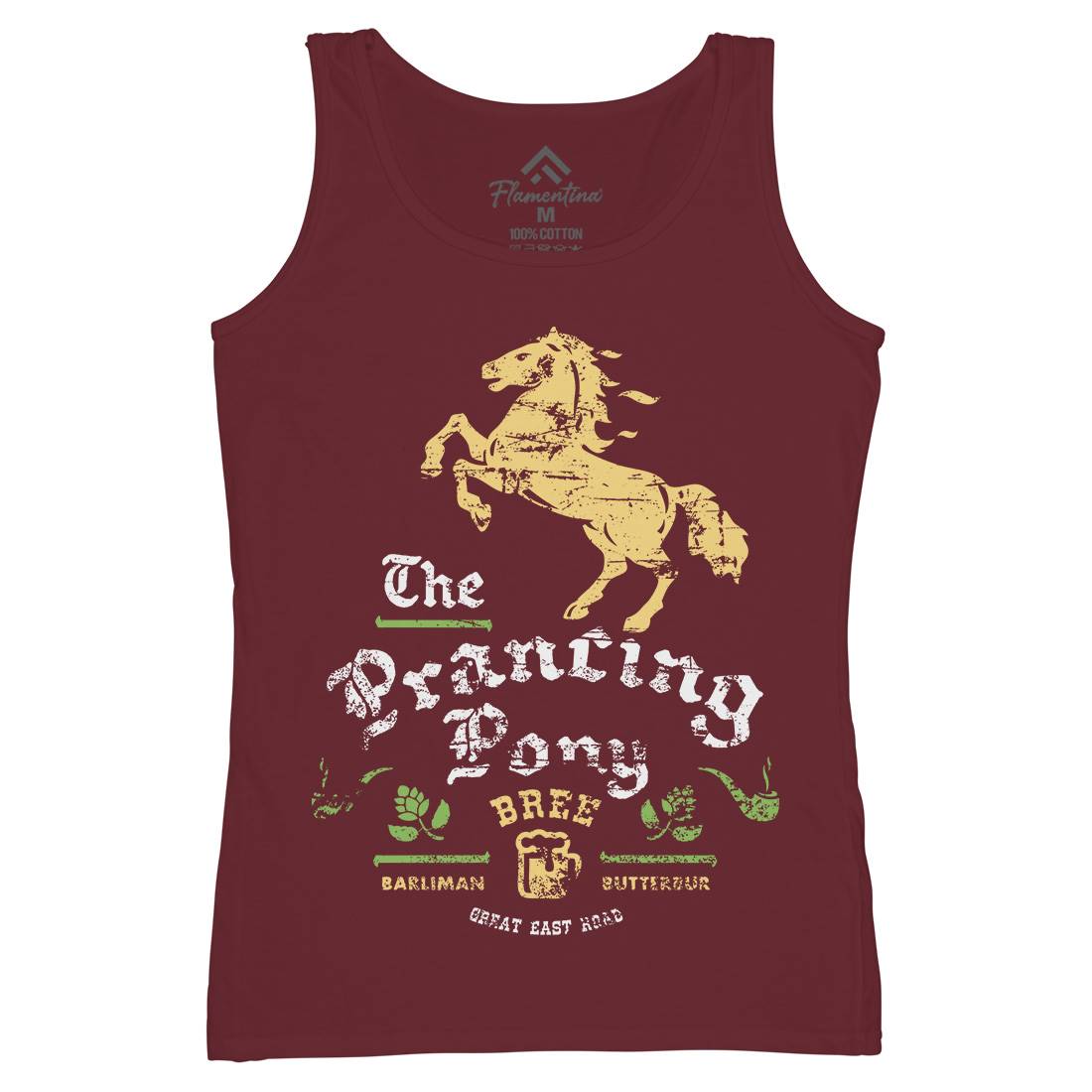 Prancing Pony Womens Organic Tank Top Vest Drinks D433