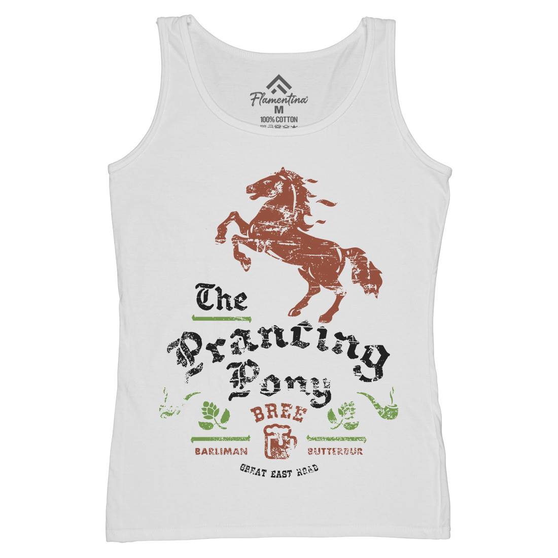 Prancing Pony Womens Organic Tank Top Vest Drinks D433