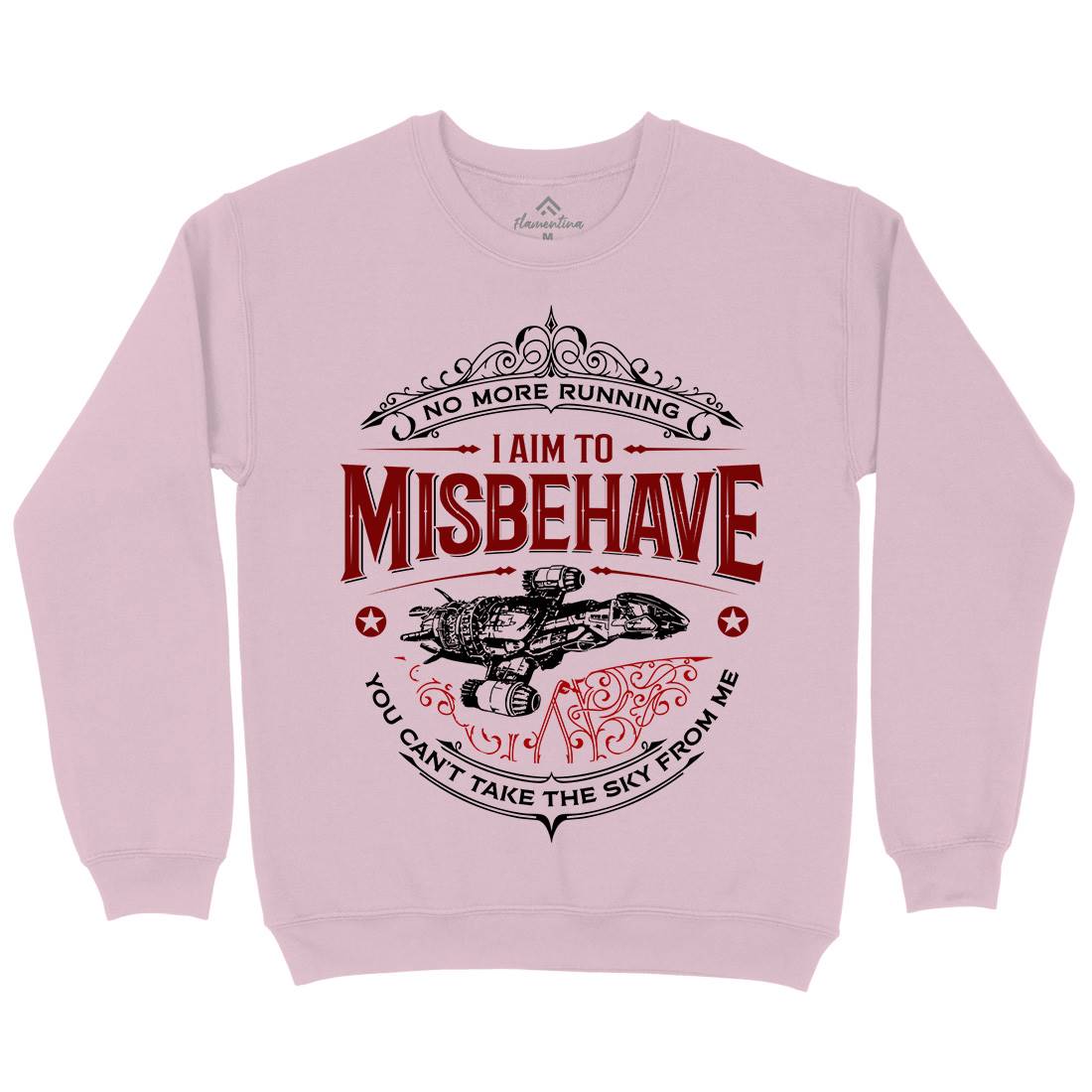 I Aim To Misbehave Kids Crew Neck Sweatshirt Space D435