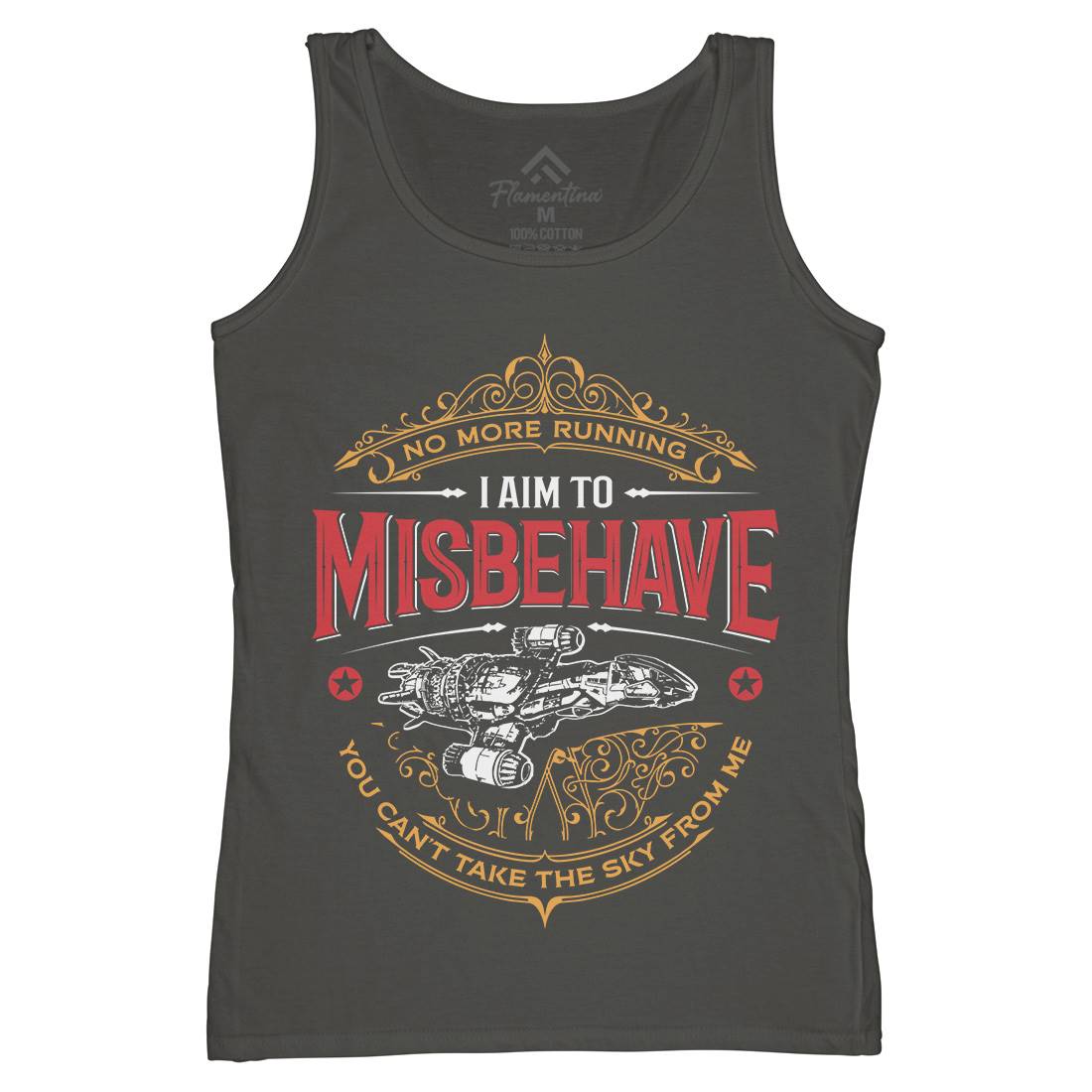 I Aim To Misbehave Womens Organic Tank Top Vest Space D435