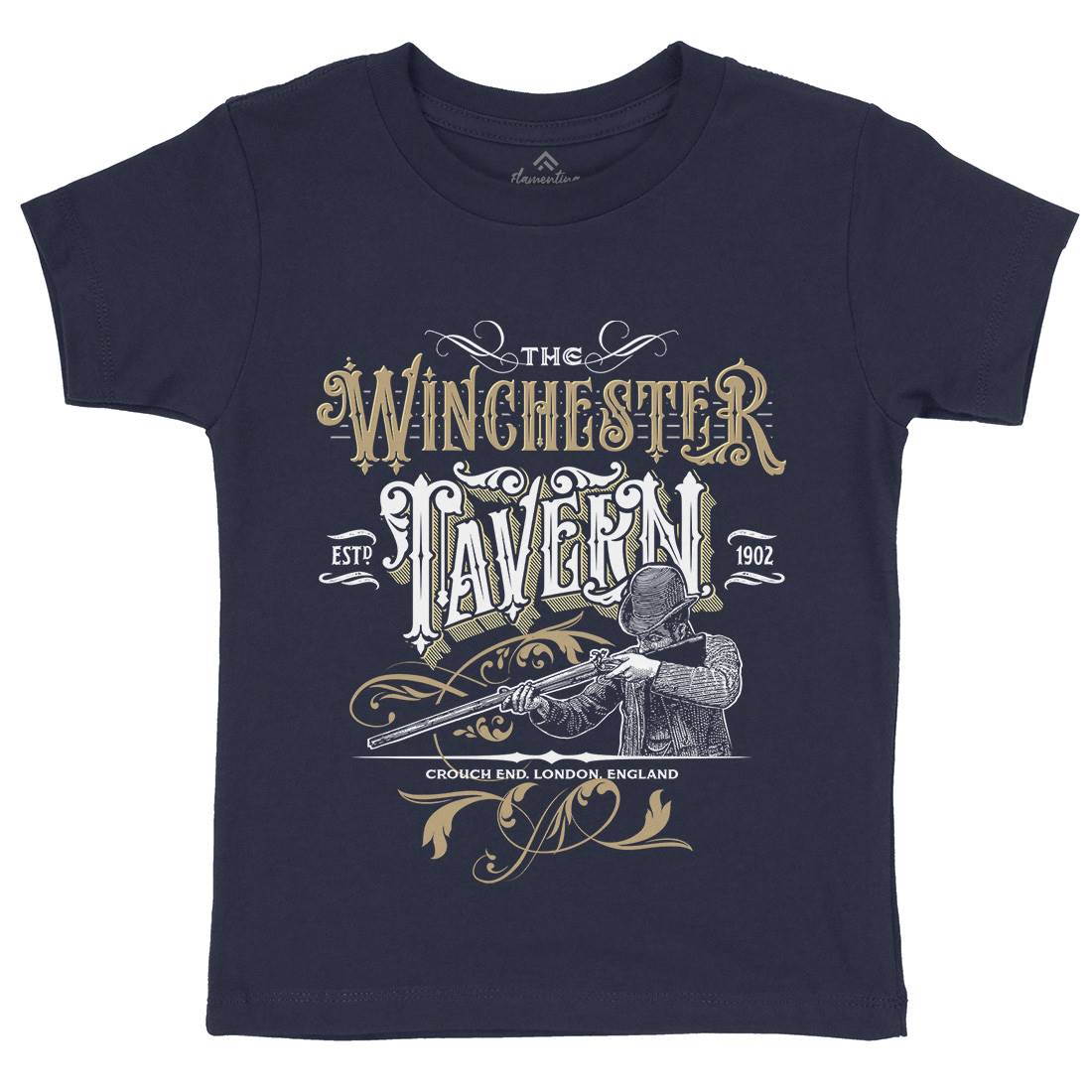 Winchester Tavern Kids Organic Crew Neck T-Shirt Horror D436
