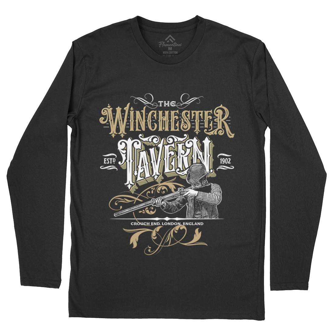 Winchester Tavern Mens Long Sleeve T-Shirt Horror D436