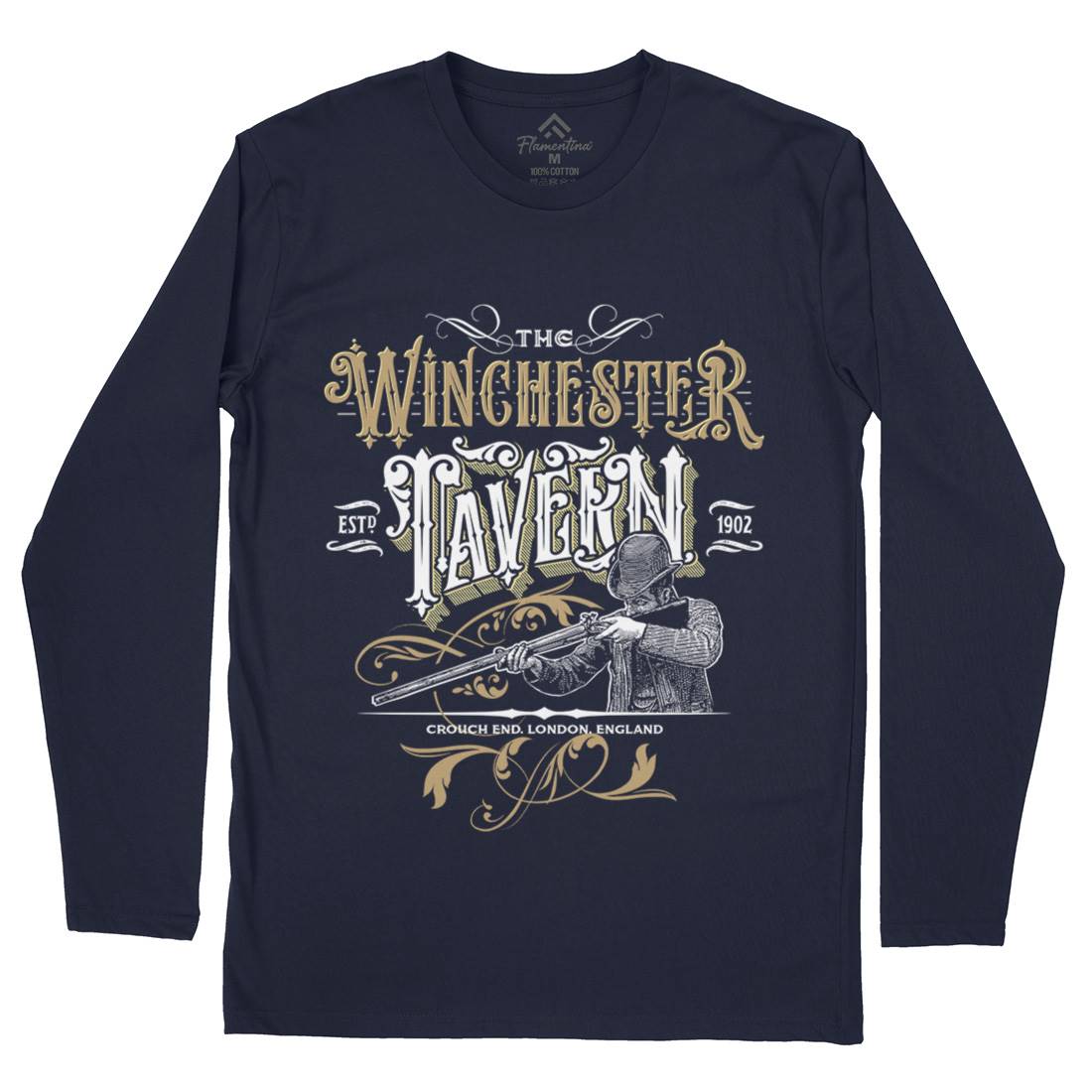 Winchester Tavern Mens Long Sleeve T-Shirt Horror D436