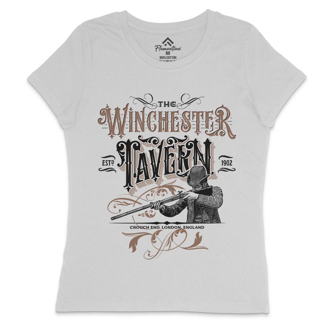 Winchester Tavern Womens Crew Neck T-Shirt Horror D436