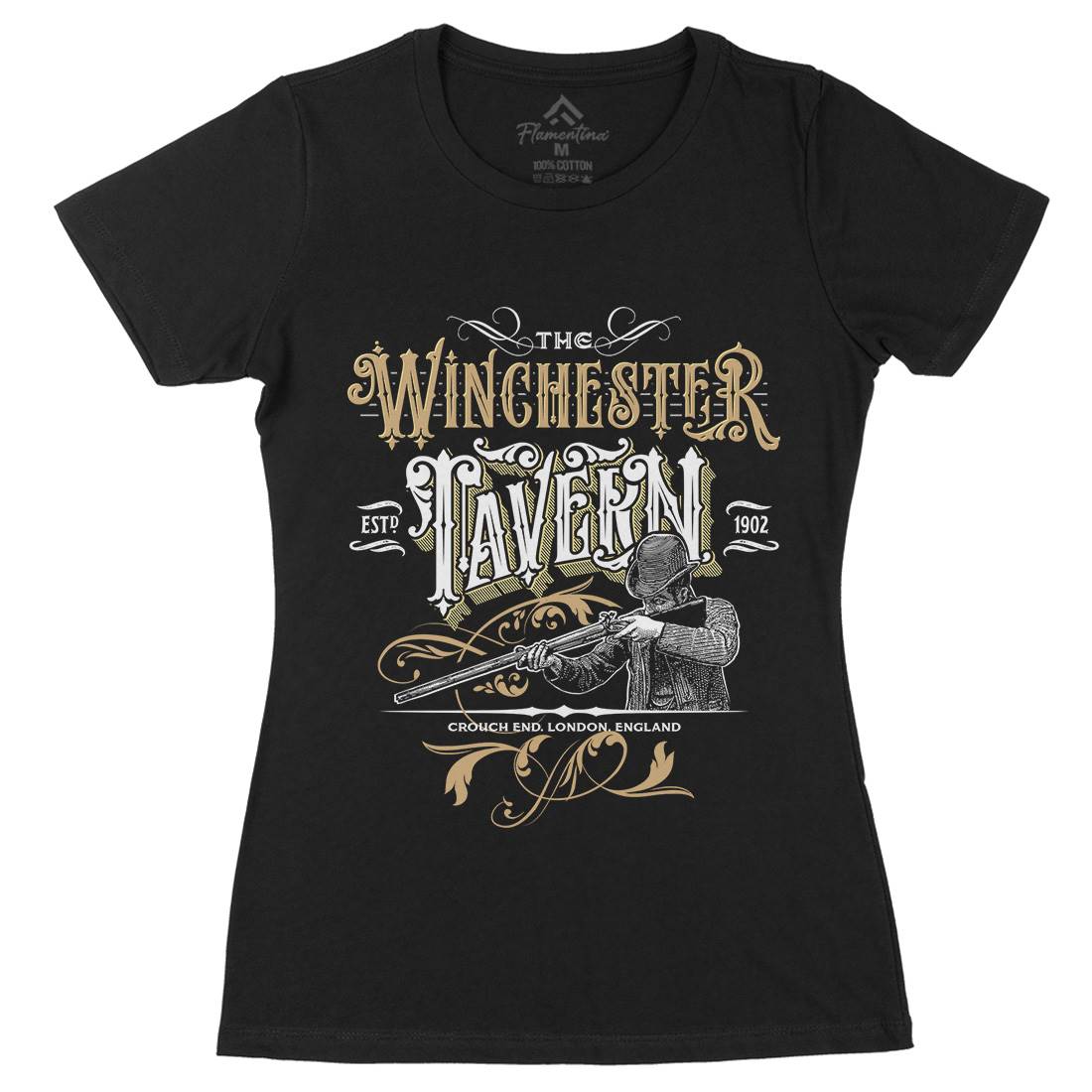 Winchester Tavern Womens Organic Crew Neck T-Shirt Horror D436
