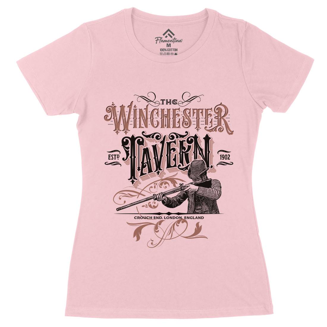 Winchester Tavern Womens Organic Crew Neck T-Shirt Horror D436