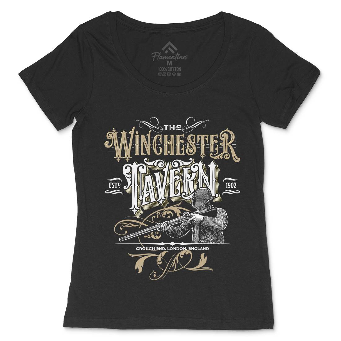 Winchester Tavern Womens Scoop Neck T-Shirt Horror D436