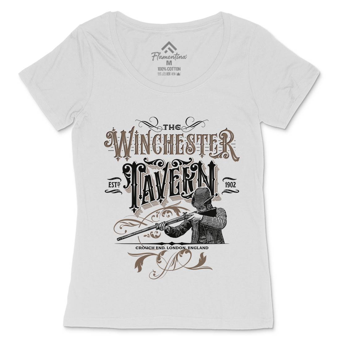 Winchester Tavern Womens Scoop Neck T-Shirt Horror D436