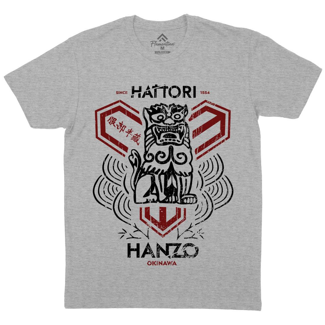 Hattori Hanzo Mens Organic Crew Neck T-Shirt Asian D437
