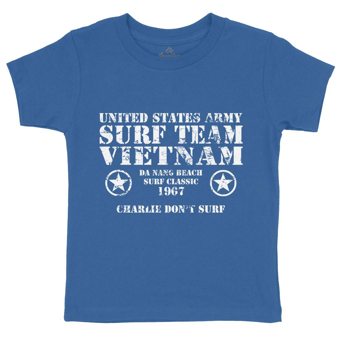 Surf Team Vietnam Kids Crew Neck T-Shirt Army D438