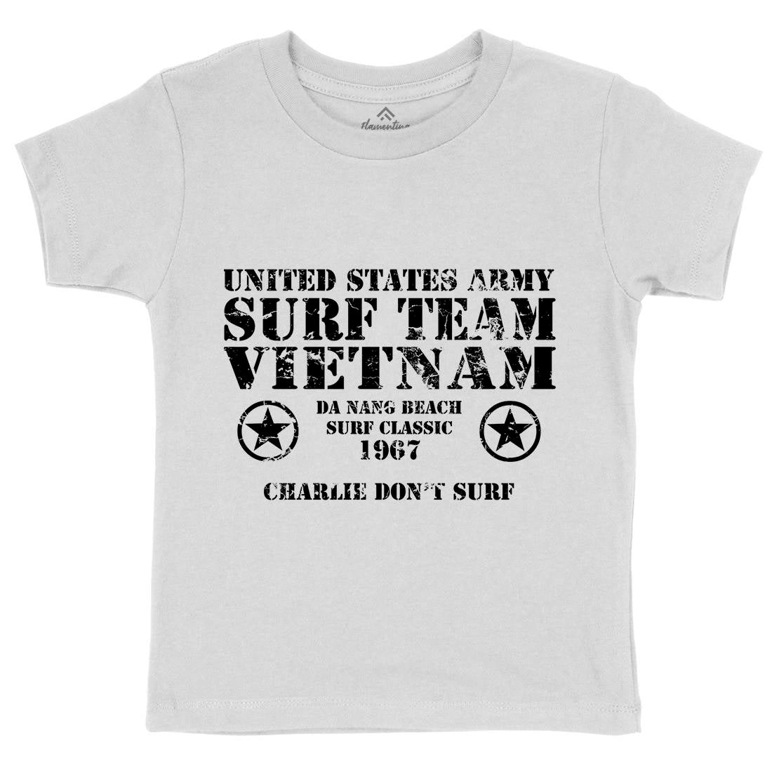 Surf Team Vietnam Kids Crew Neck T-Shirt Army D438