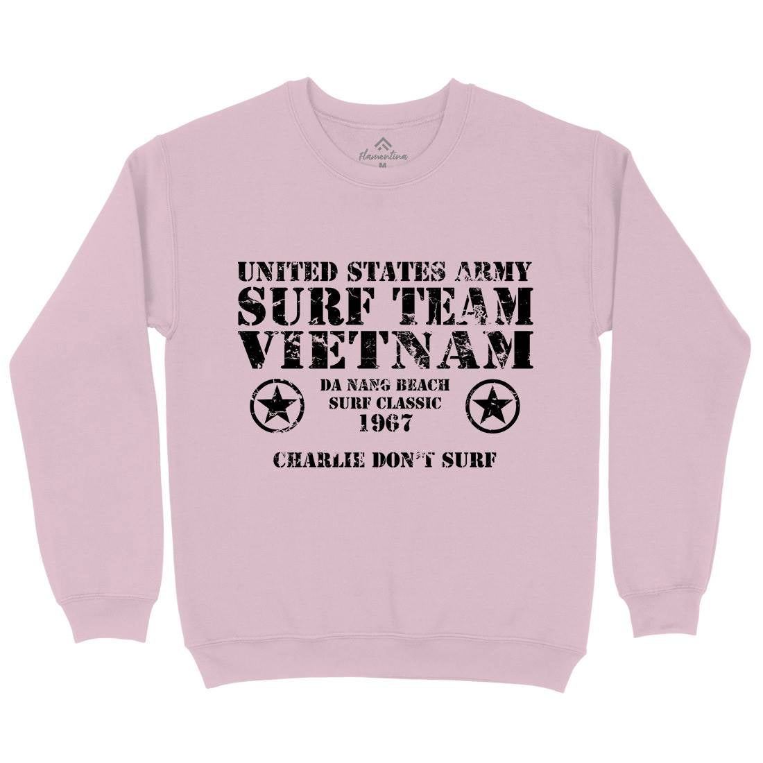 Surf Team Vietnam Kids Crew Neck Sweatshirt Army D438