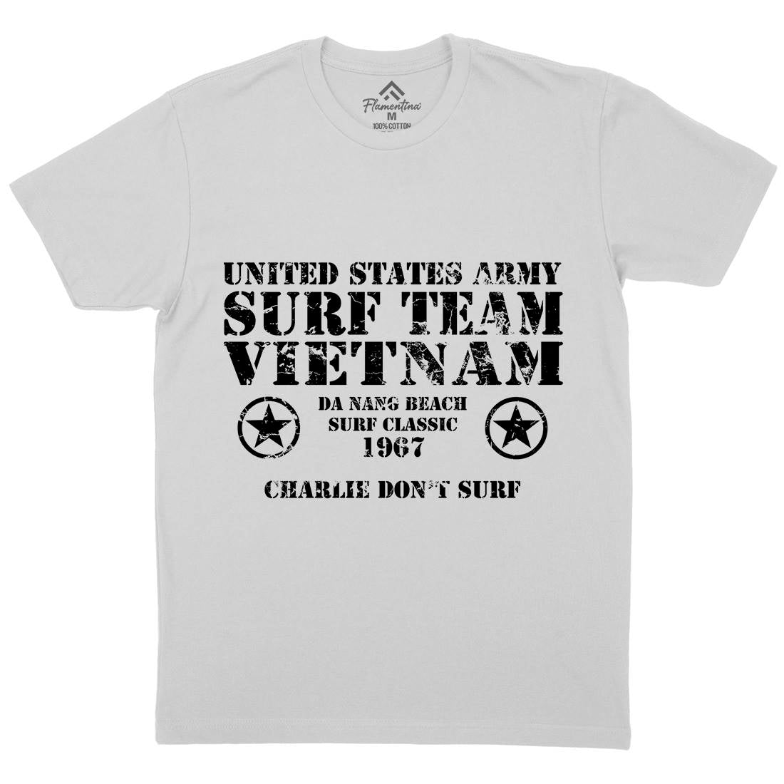 Surf Team Vietnam Mens Crew Neck T-Shirt Army D438