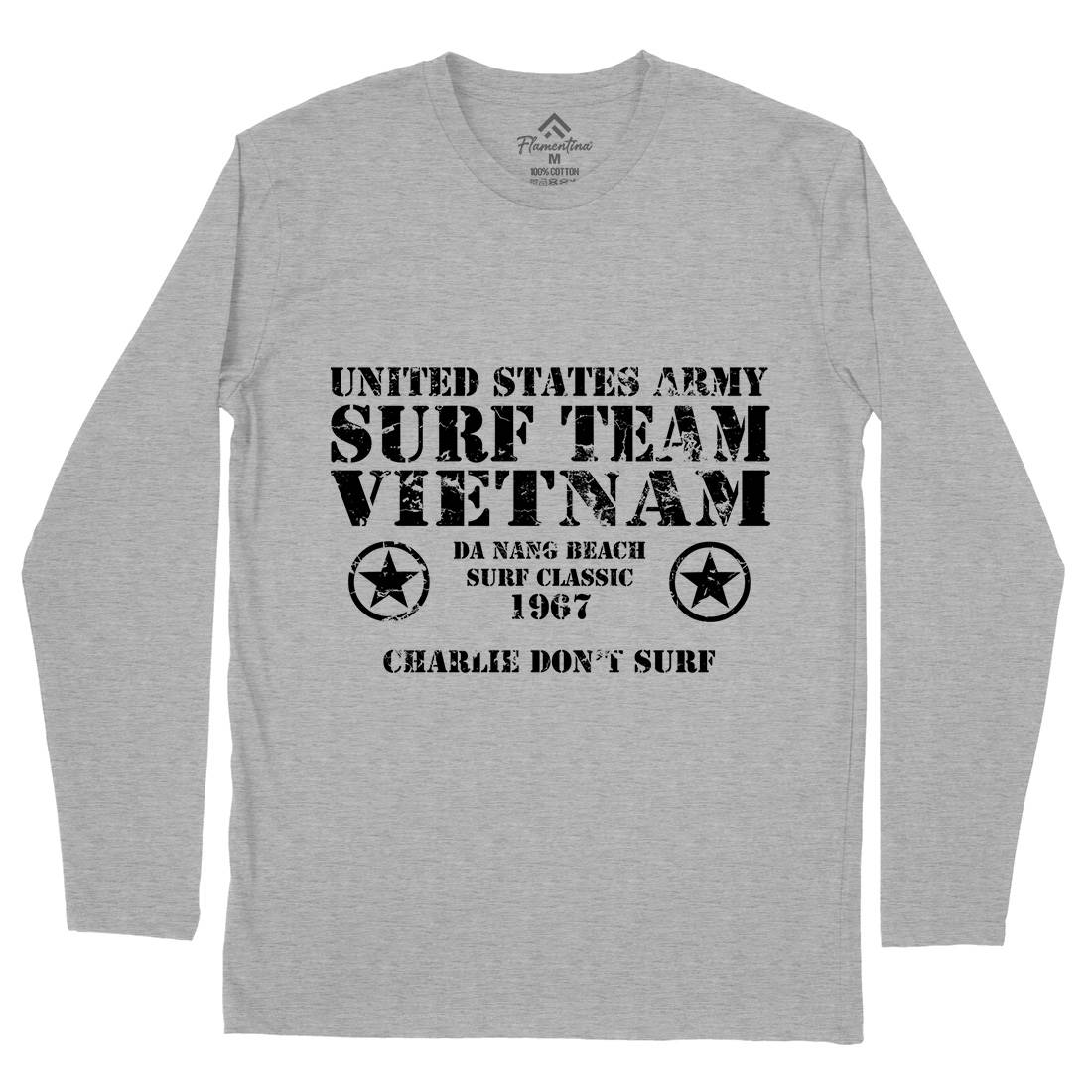 Surf Team Vietnam Mens Long Sleeve T-Shirt Army D438
