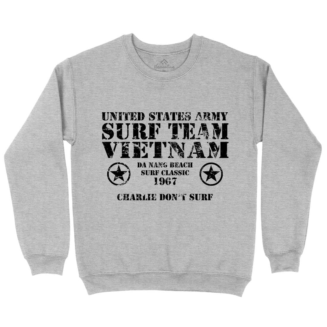 Surf Team Vietnam Mens Crew Neck Sweatshirt Army D438