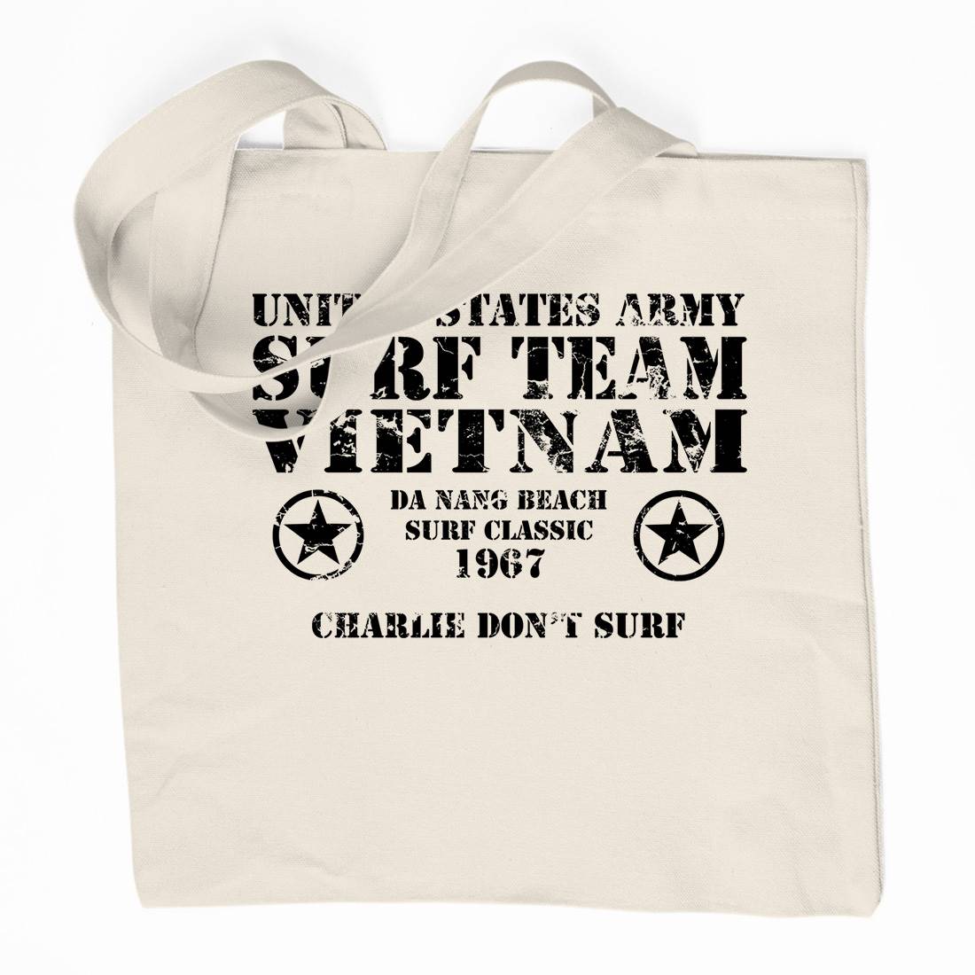 Surf Team Vietnam Organic Premium Cotton Tote Bag Army D438
